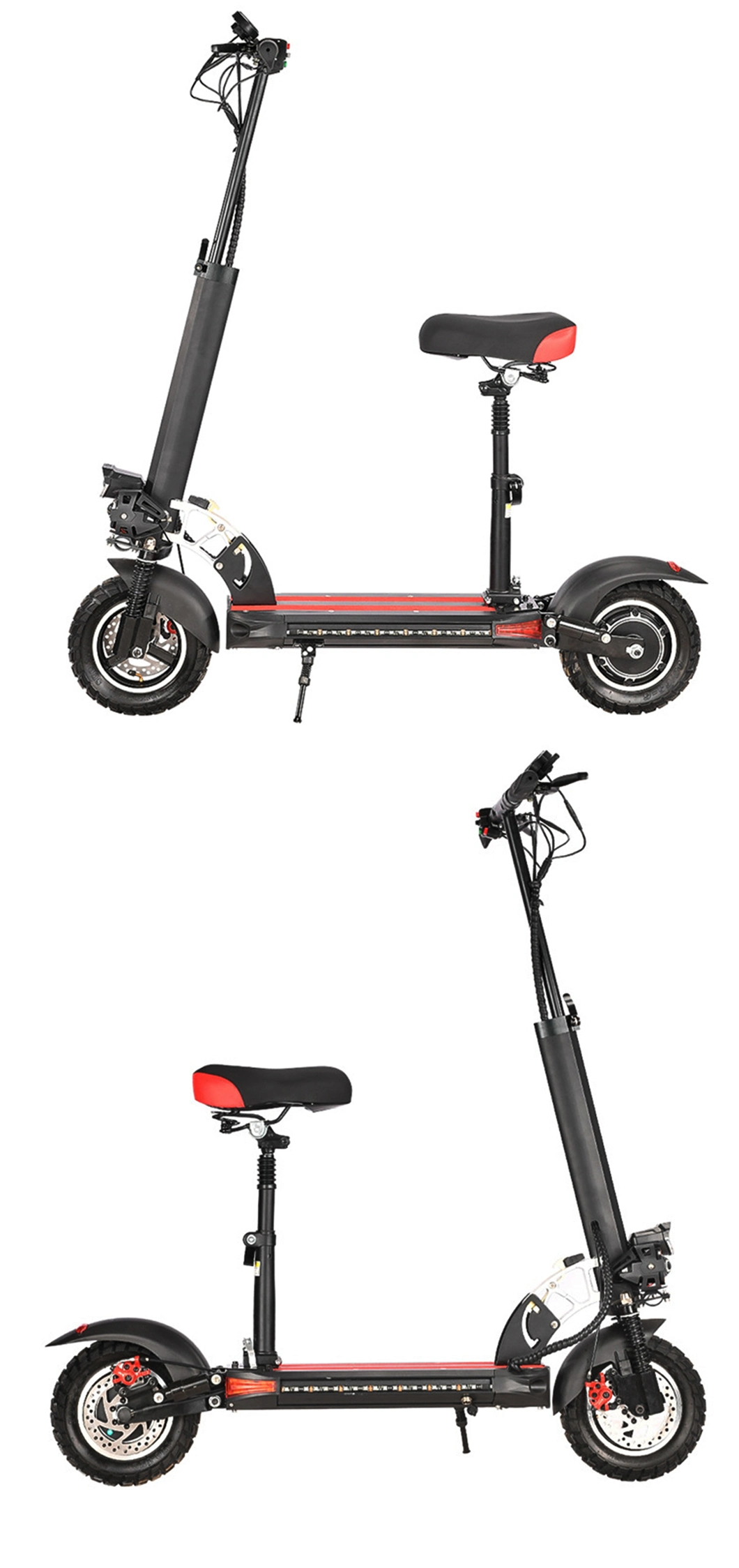 New Stylish 48V 800W Adult Electric Scooter with Seat Light and Suspension E Scooter