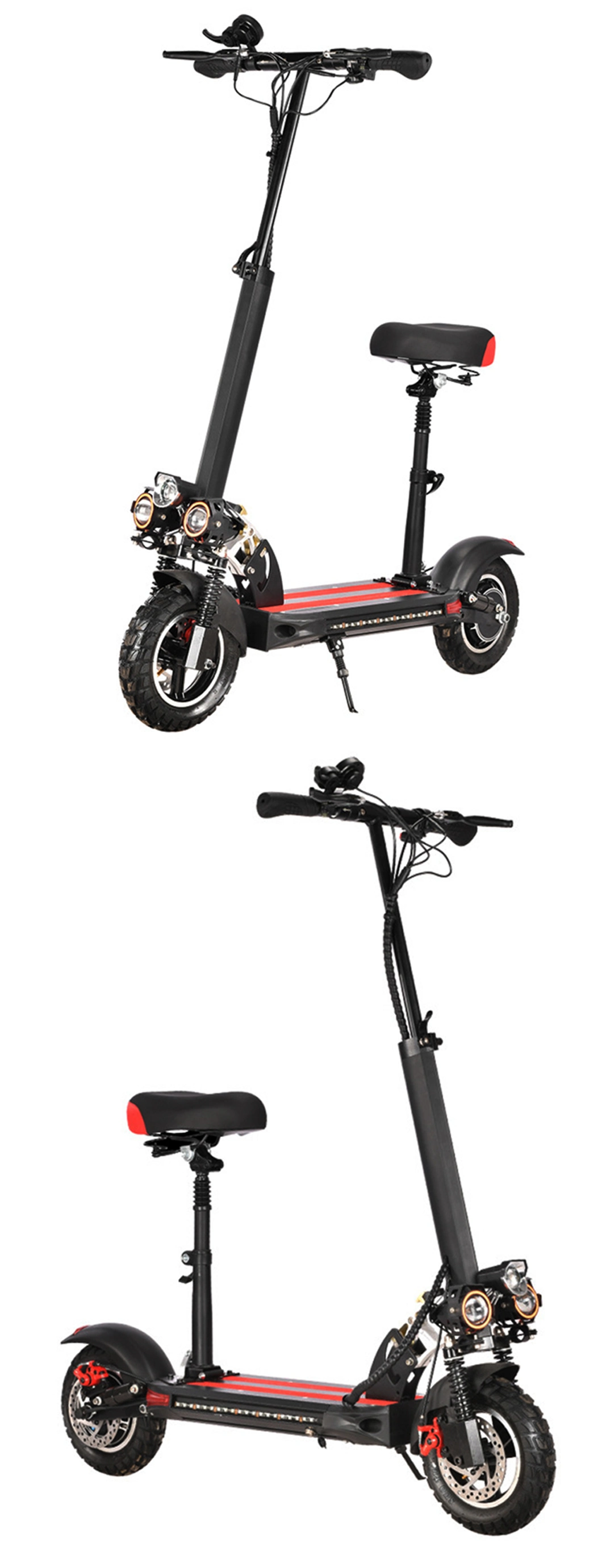 New 48V 1000W Adult Electric Scooter with Seat Light and Suspension Adult E Scooter